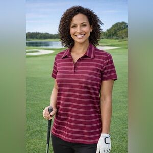 Striped Maroon Lopez Golf Polo Shirt